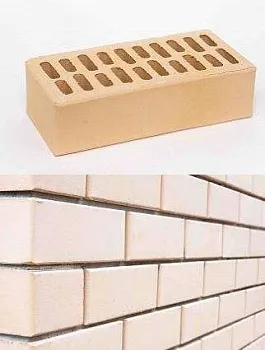 Кирпич слоновая кость ВЗКСМ лицевой пустотелый одинарный 250*120*65/М150/гост 530-2012 2 сорт 