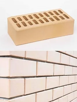 Кирпич слоновая кость ВЗКСМ лицевой пустотелый одинарный 250*120*65/М150/гост 530-2012