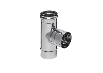 Тройник-К Феррум угол 90°, нержавеющий (430/0,8мм), ф150