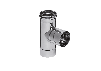 Тройник-К Феррум угол 90°, нержавеющий (430/0,8мм), ф150